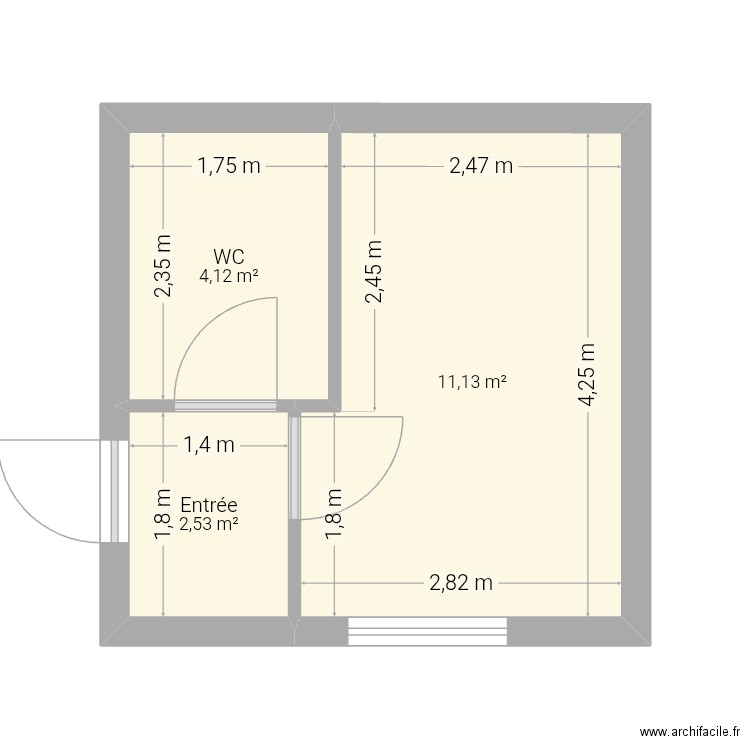 PLENEUF CABINET. Plan de 3 pièces et 18 m2