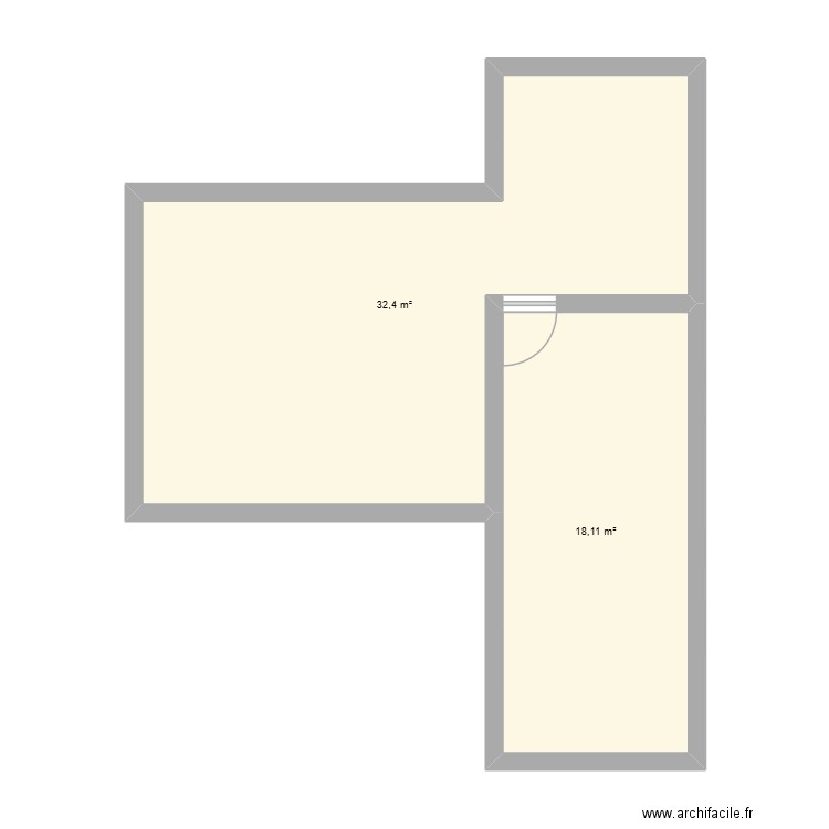 lkcbs. Plan de 2 pièces et 51 m2