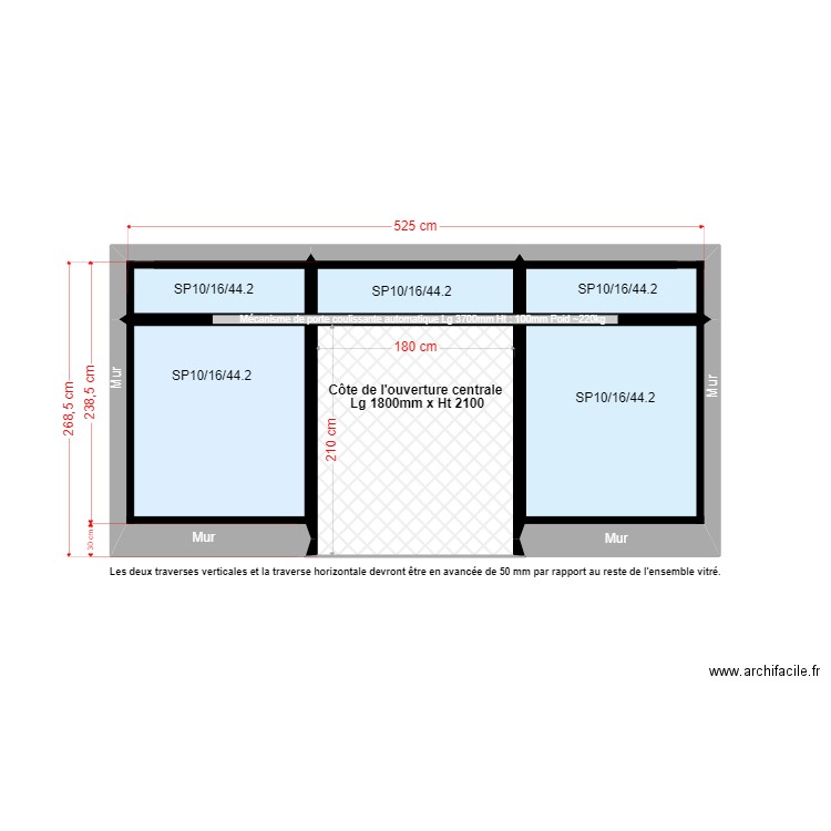 Etude de facade Boeuf tricolore. Plan de 6 pièces et 12 m2