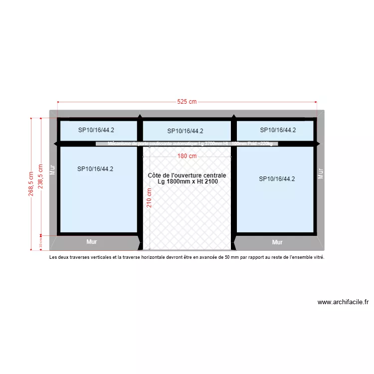 Etude de facade Boeuf tricolore. Plan de 6  et 12 m²