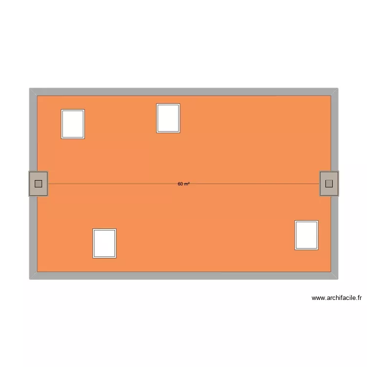 toiture. Plan de 1 Pièce et 60 m² toiture. Plan de 1 Pièce et 60 m²