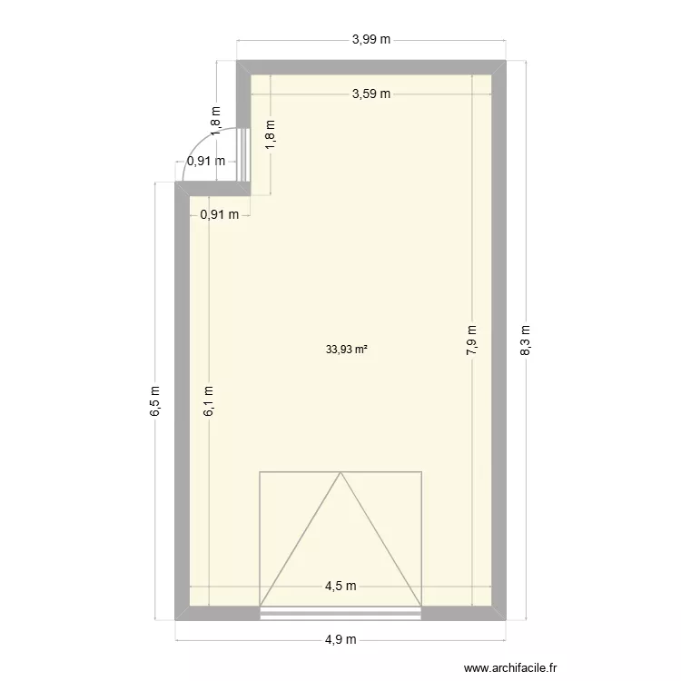 Garage PLU. Plan de 1  et 34 m²