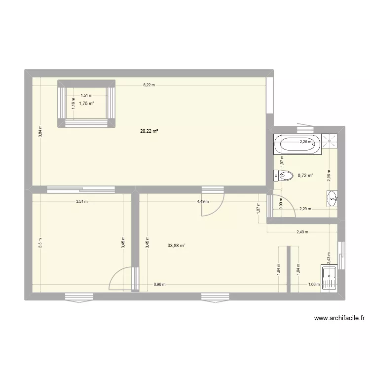 PL 1. Plan de 4 et 74 m² PL 1. Plan de 4 et 74 m²