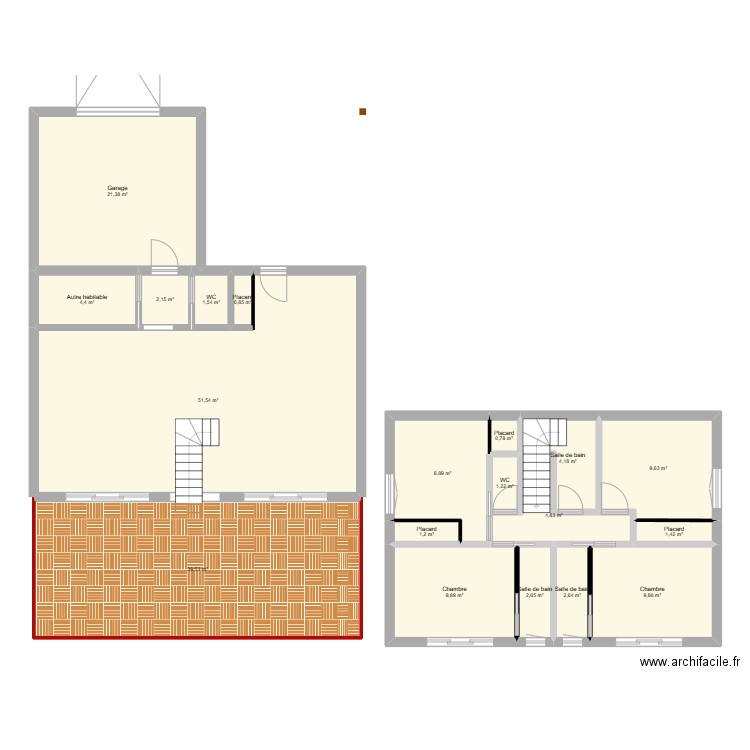 Estavar projet 1. Plan de 6 pièces et 67 m2