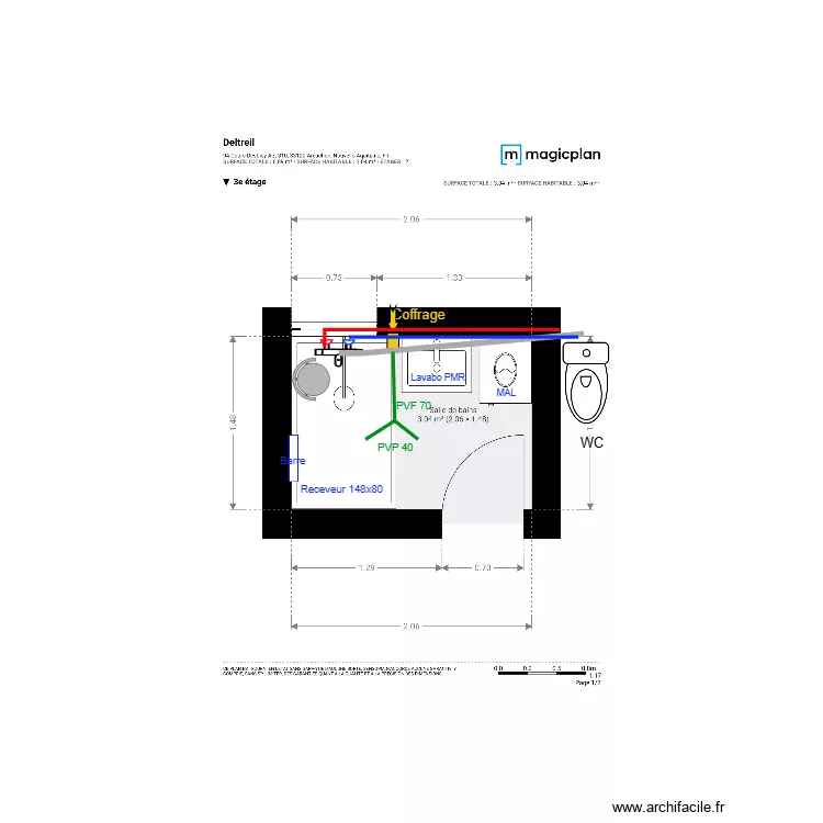 Plan Projet  Deltreil. Plan de 