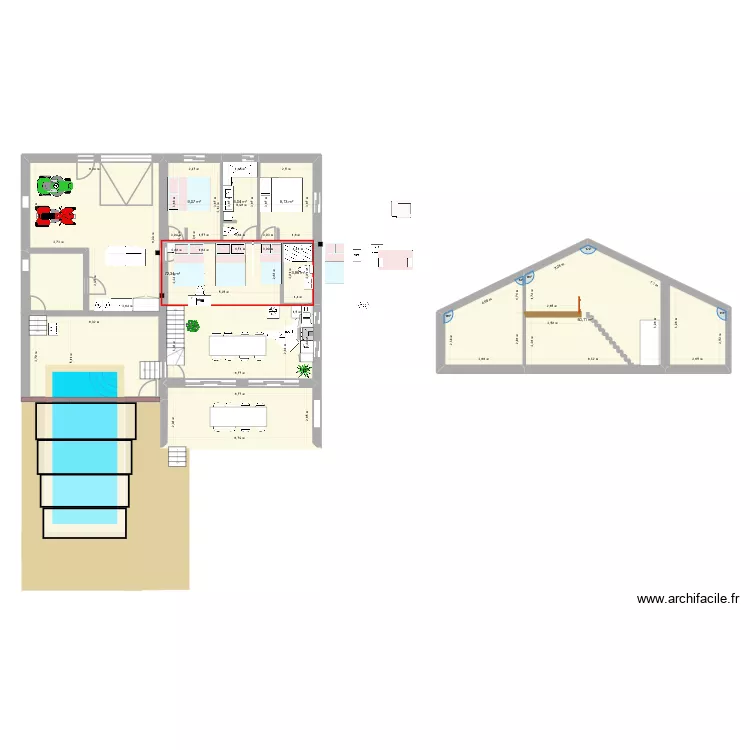 PLAN COUCOURON MEZZANINE. Plan de 9  et 198 m²