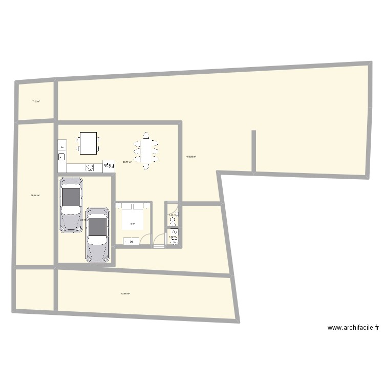 CCC. Plan de 9 pièces et 412 m2