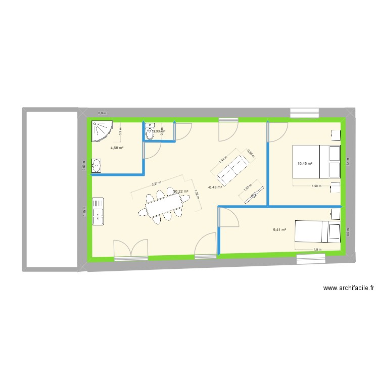 D3C RDC V2-. Plan de 6 pièces et 117 m2