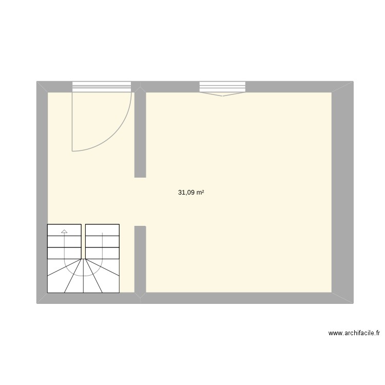 Maison rez de chaussée. Plan de 1 pièce et 31 m2