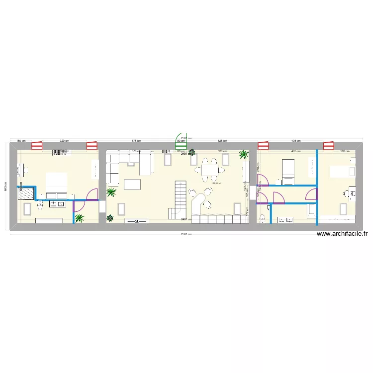 1er etage maison des invit&eacute;es plan 2 avec am&eacute;nagement (14.02.2025). Plan de 