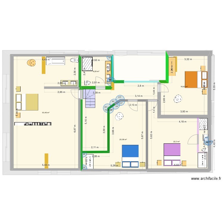 Maison Ecuelles Etage Version 18052025. Plan de 12 pièces et 287 m2
