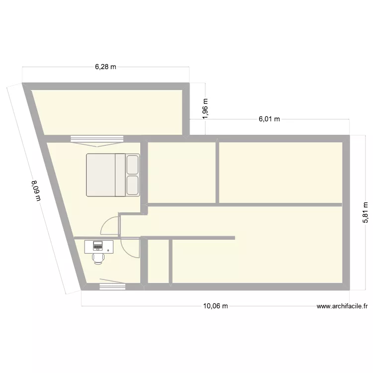 LUCIE. Plan de 3  et 63 m²