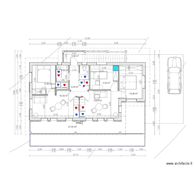 UH1 - R+1 - Réseau eau. Plan de 0 pièce et 0 m2