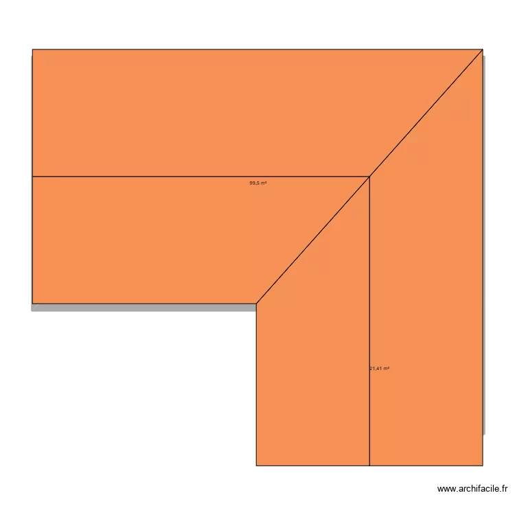 essai. Plan de 2  et 121 m²