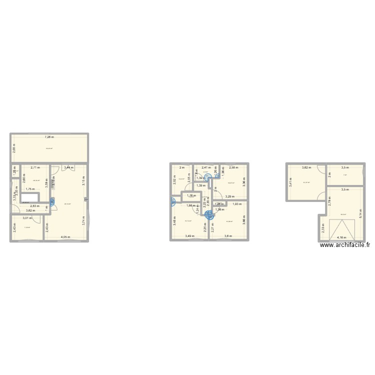 house 1. Plan de 18 pièces et 154 m2