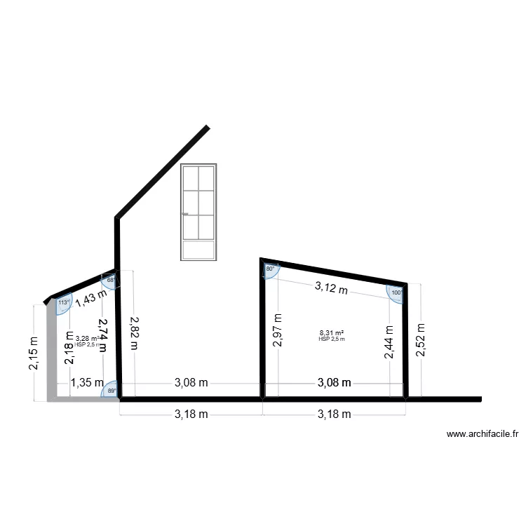 freddy 2. Plan de 2  et 12 m²