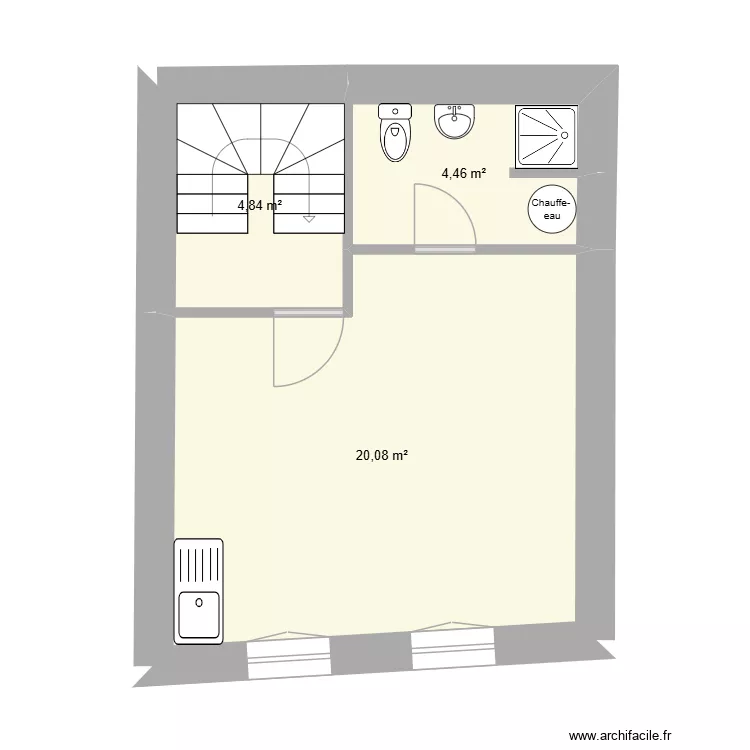 POTIERS 1 R+1. Plan de 3  et 29 m²
