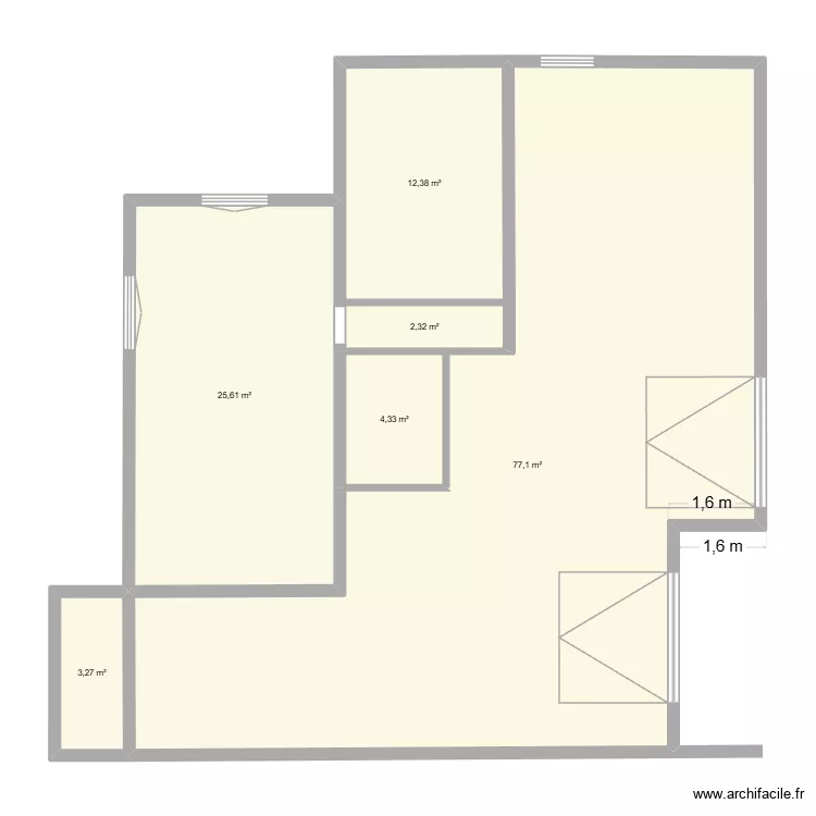 Corse Rdc Projet. Plan de 13  et 295 m²