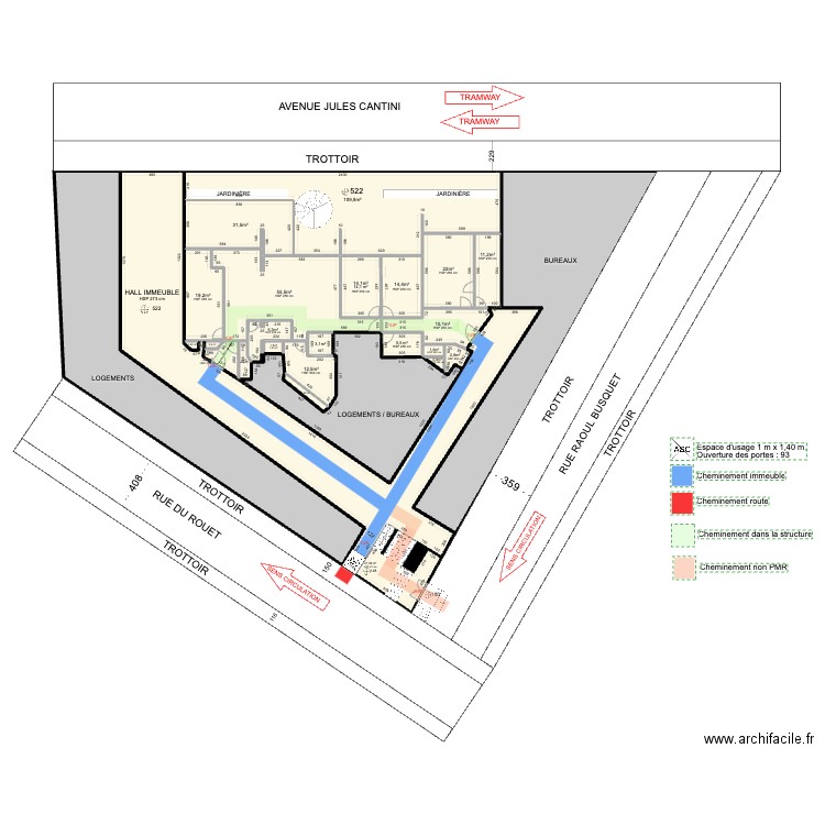 PLANTES. Plan de 28 pièces et 966 m2