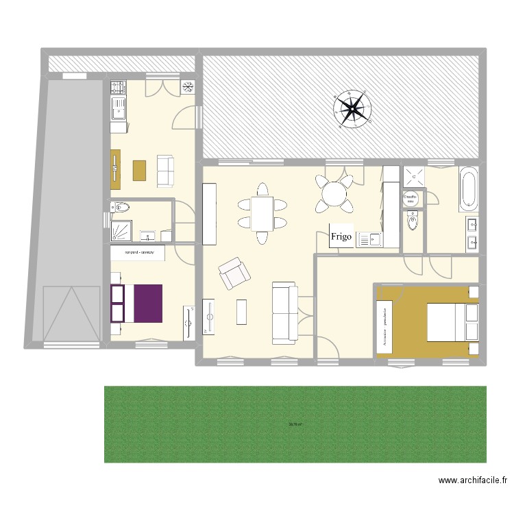 CUINCHY. Plan de 12 pièces et 160 m2
