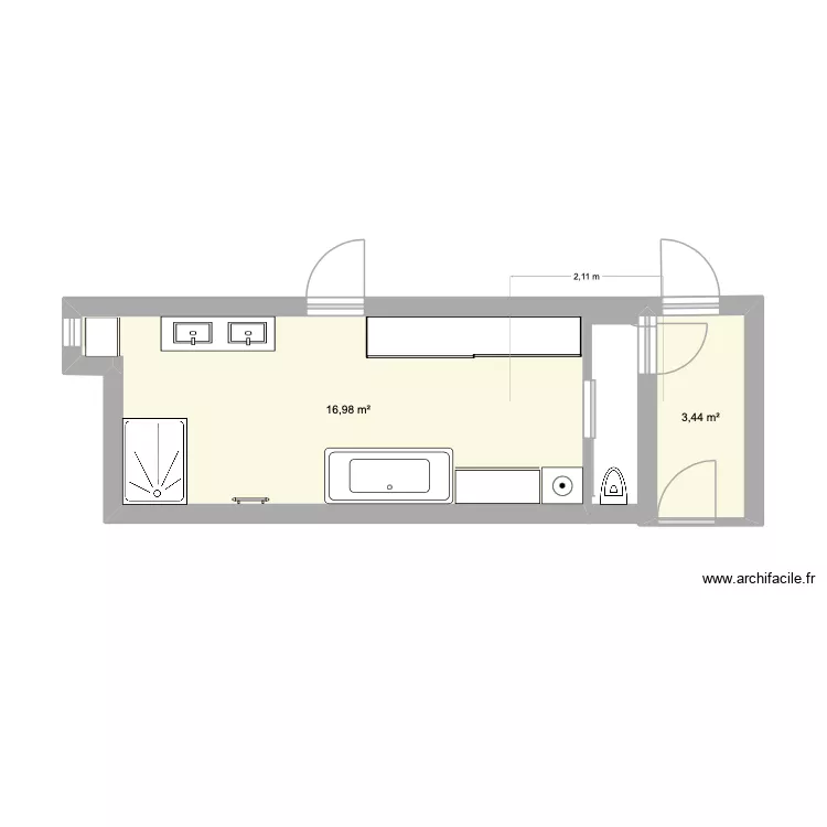 SALLE DE BAIN OK. Plan de 2 et 20 m² SALLE DE BAIN OK. Plan de 2 et 20 m²