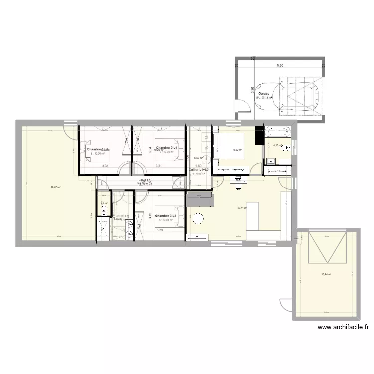 plan arlogis v2. Plan de 12  et 142 m²