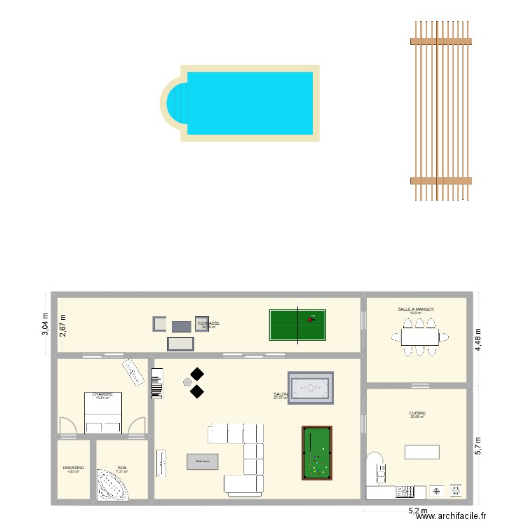 Moukaya house. Plan de 7 pièces et 179 m2