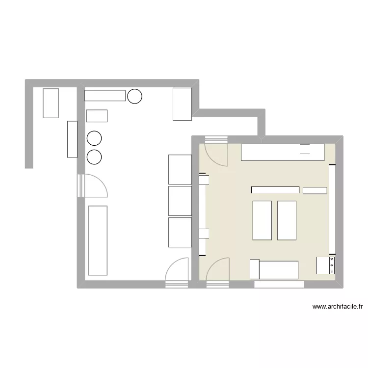 plan labo. Plan de 1  et 23 m²