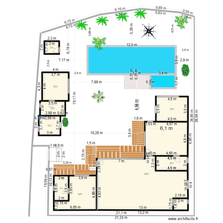 Villa 1 - NEWPOOL Kanan. Plan de 9 pièces et 203 m2