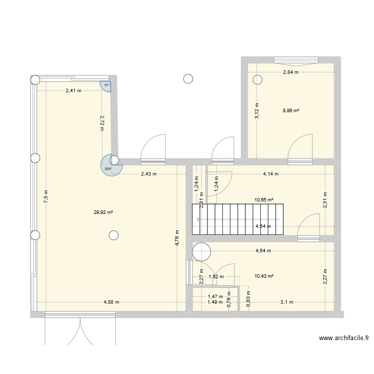 BATICOOP. Plan de 4 pièces et 60 m2