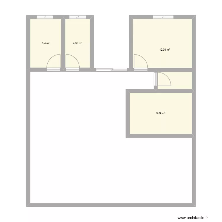 Rez de chauss&eacute;e. Plan de 4  et 31 m²