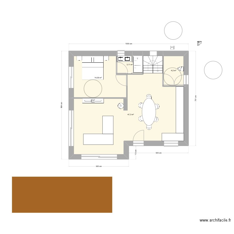 RESIDENCE ST MICHEL RDC V2. Plan de 4 pièces et 69 m2