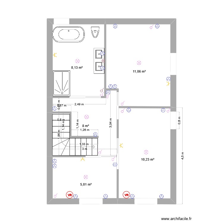Etage électricité nouveau. Plan de 0 pièce et 0 m2