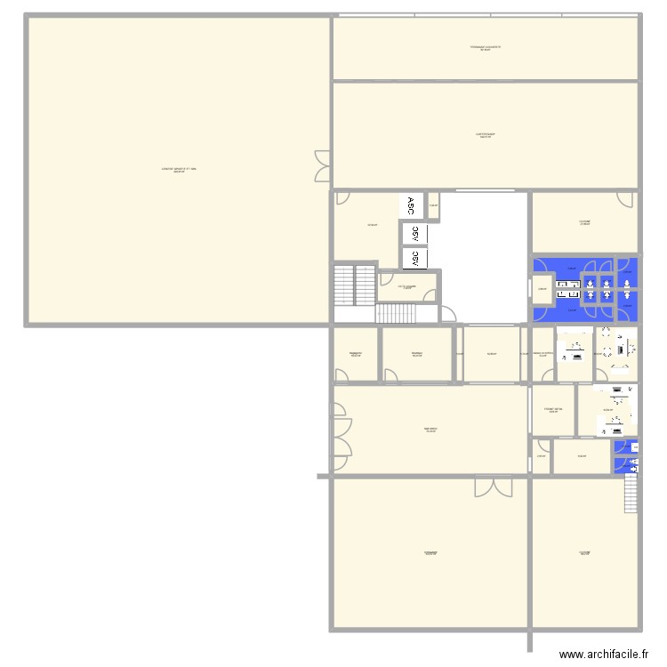 hotel kech. Plan de 74 pièces et 3378 m2