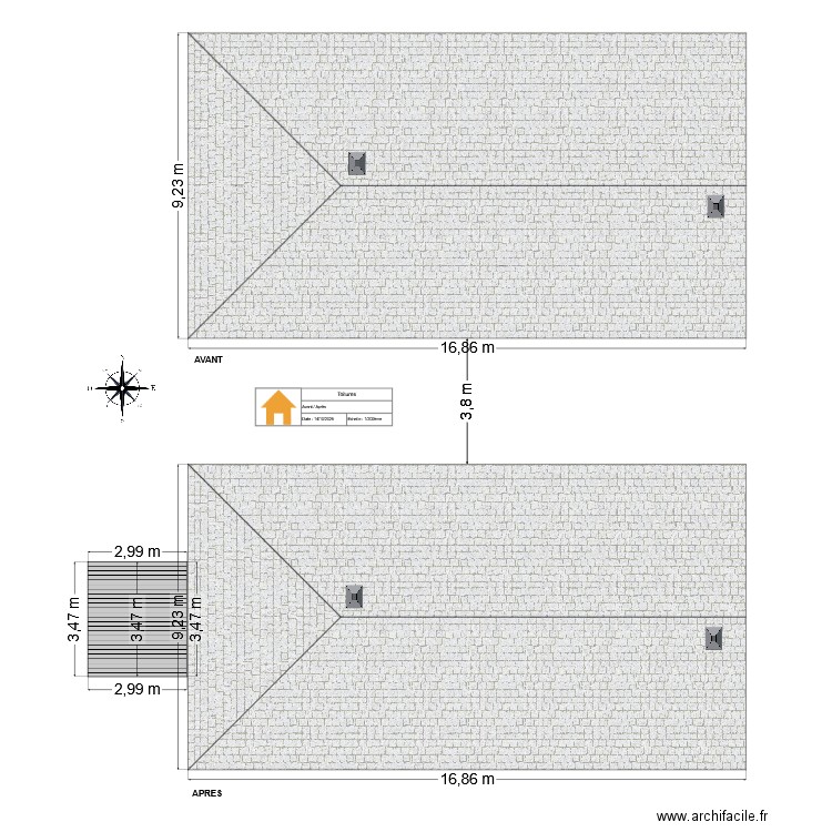 Toitures. Plan de 0 pièce et 0 m2