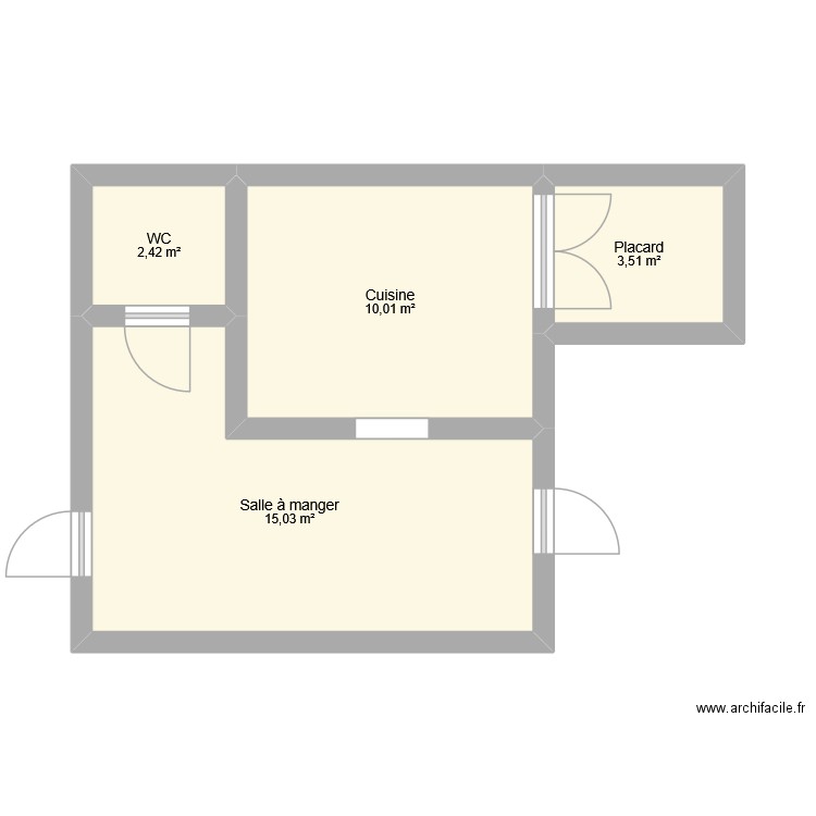 projet. Plan de 4 pièces et 31 m2