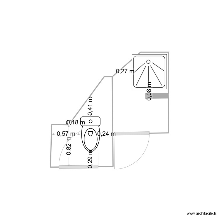projet douche. Plan de 0 pièce et 0 m2