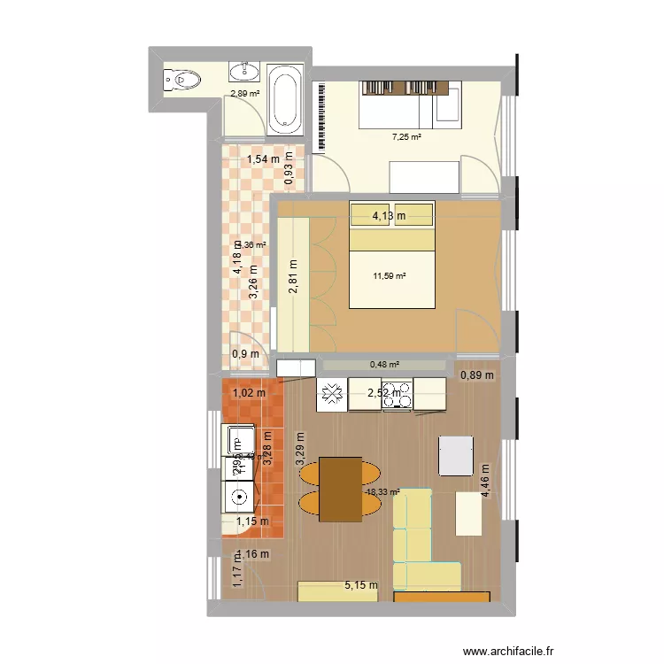 12Moreau. Plan de 7  et 48 m²
