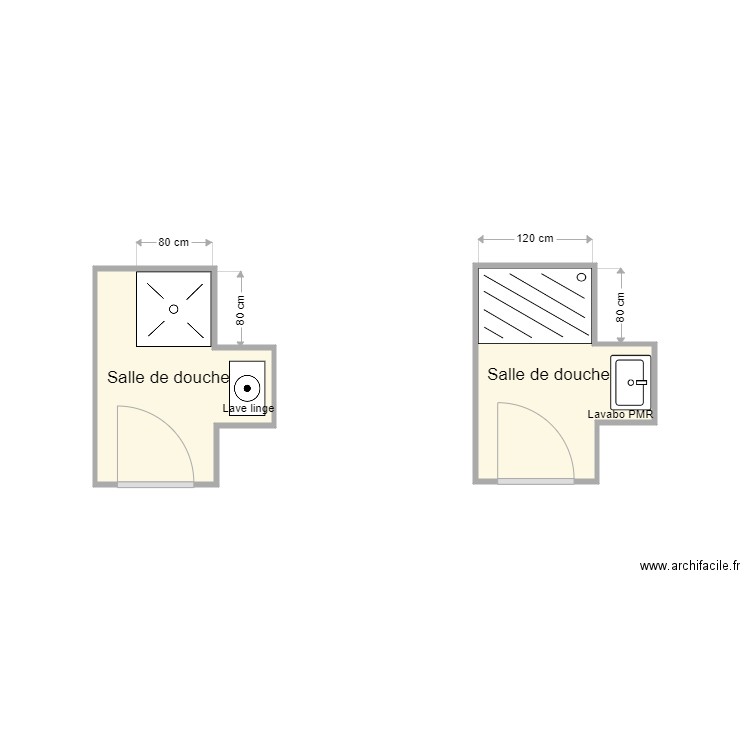 Hadil SDB. Plan de 2 pièces et 6 m2