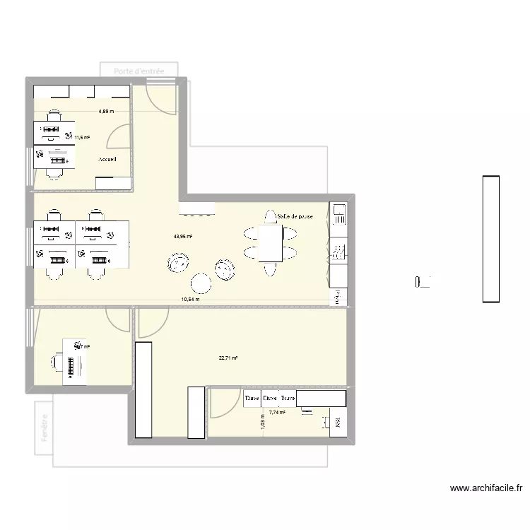 Locaux Lyon. Plan de 5  et 95 m²