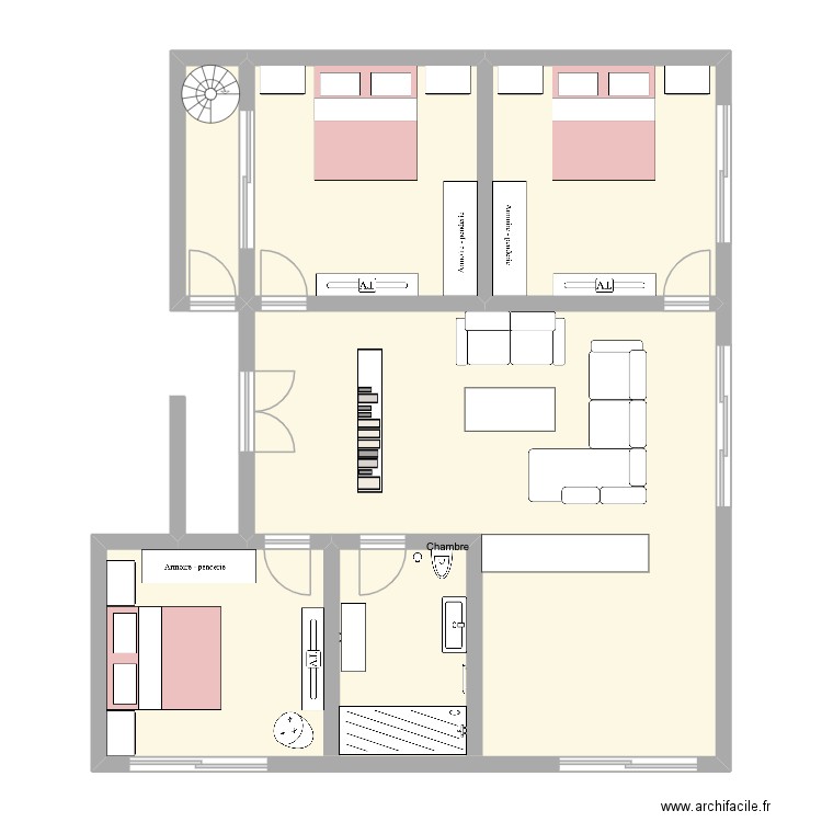 salamou. Plan de 4 pièces et 103 m2