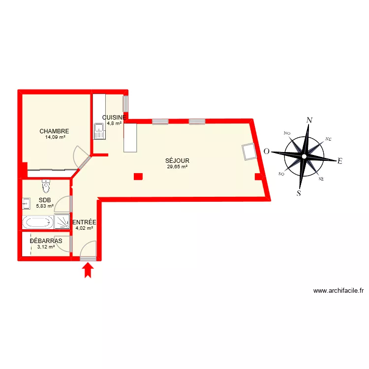 BI 29905. Plan de 7  et 62 m²