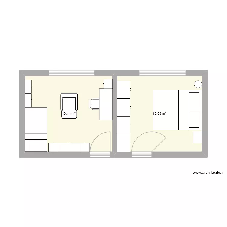 Mams2. Plan de 2  et 26 m²