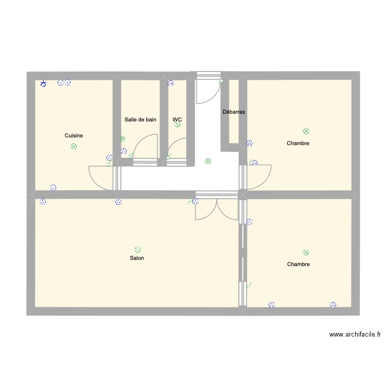 Appartement Château Vert. Plan de 7 pièces et 64 m2