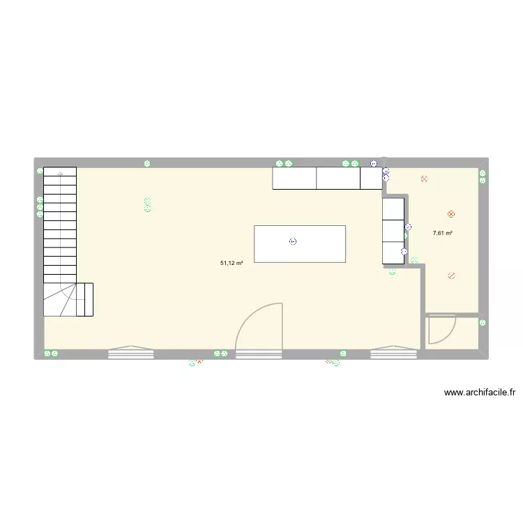 Rez de chauss&eacute;e 2. Plan de 2  et 59 m²