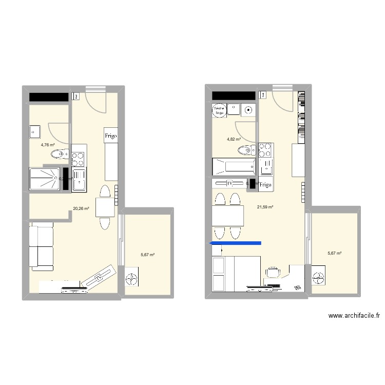 lulu. Plan de 10 pièces et 64 m2
