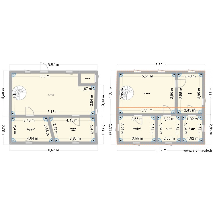 conception maison. Plan de 9 pièces et 103 m2