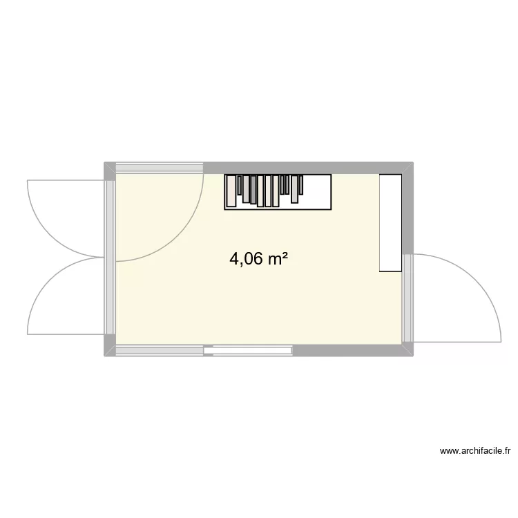 entree calais. Plan de 1  et 4 m²