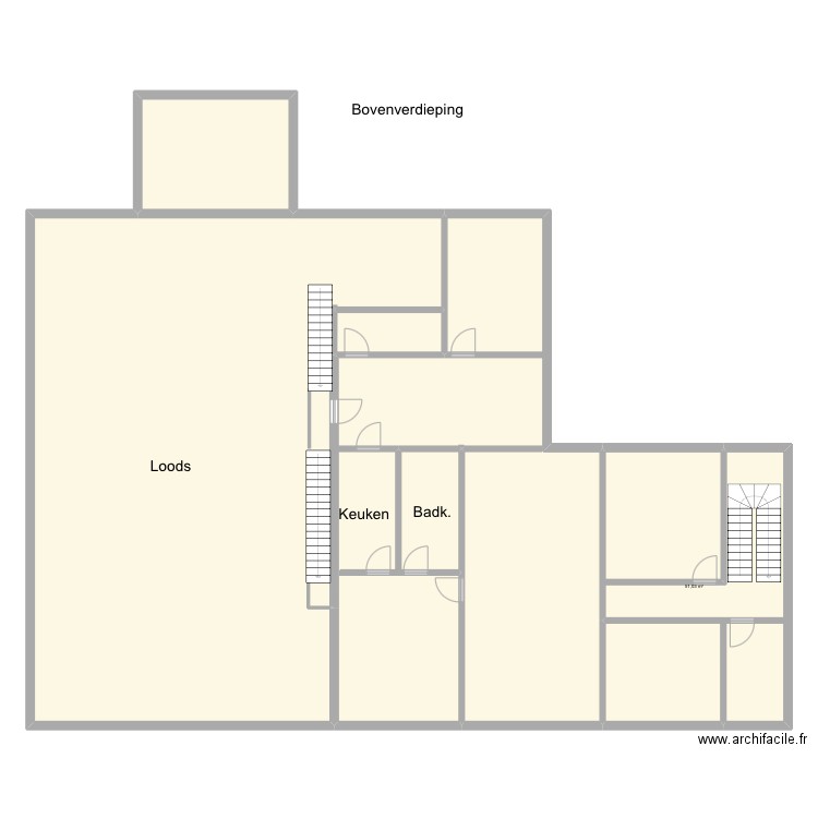 Ooigem - Oostrozebeeksestraat 141 bovenverd.. Plan de 5 pièces et 362 m2