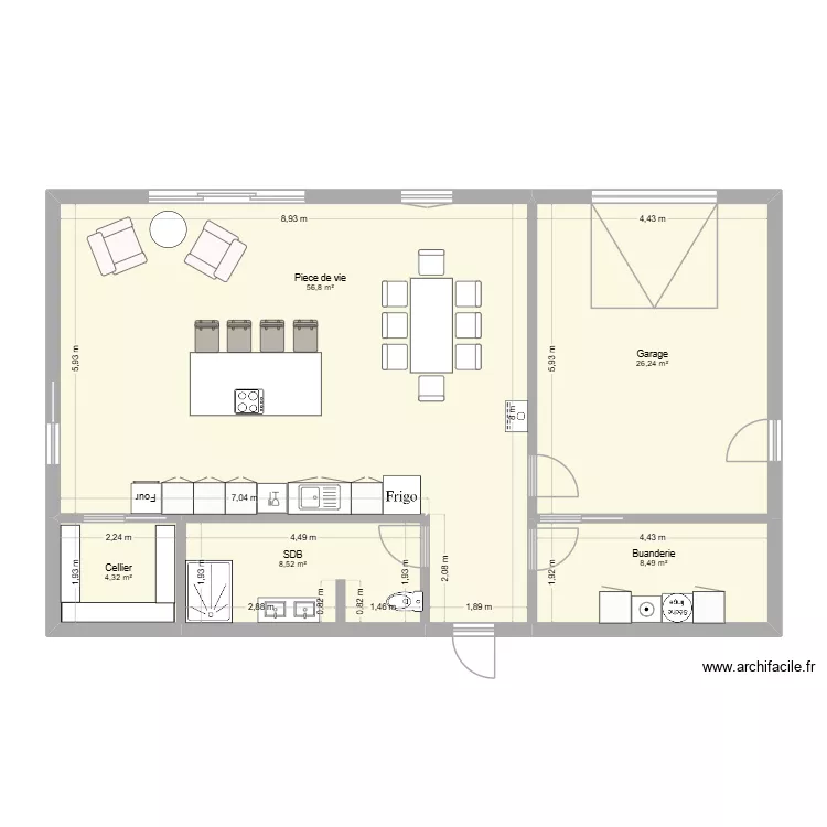 Maite. Plan de 5 Pièces et 104 m²